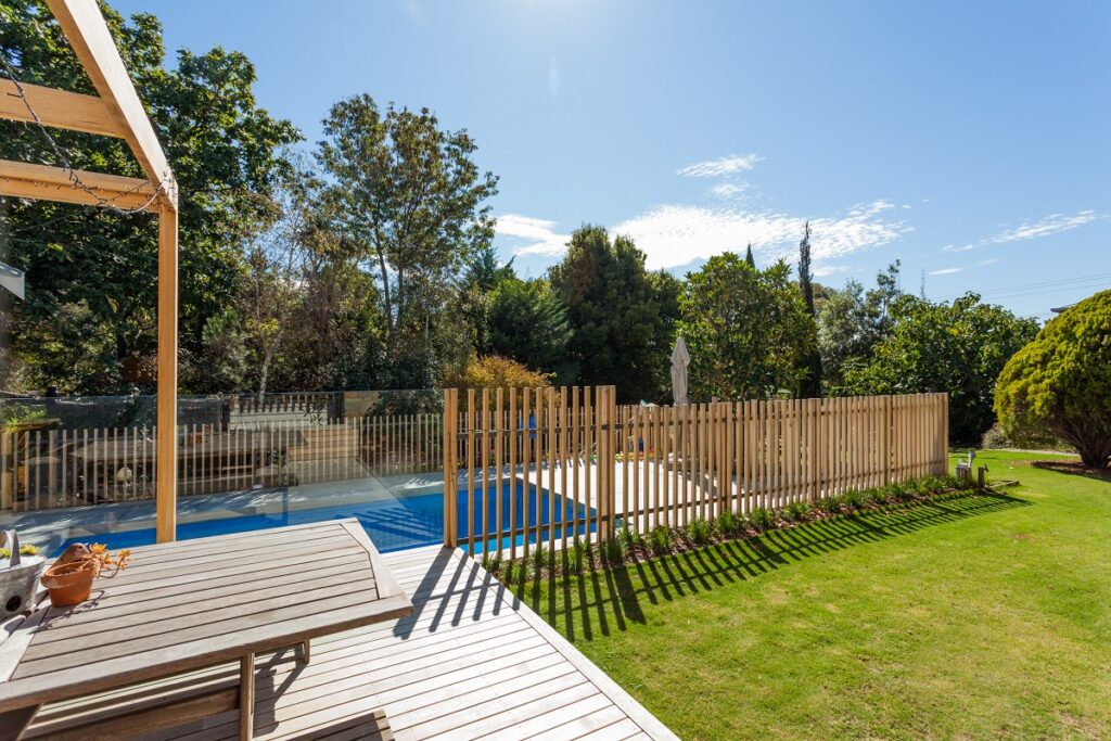 iron ash decking used in a backyard